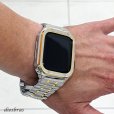 画像12: 【1年保証】アップルウォッチ  バンド ステンレス ケース　カバー 一体型 バンド ラバー apple watch 高級ベルト ケースバンド メンズ ベルト ステンレス 44mm 40mm 41mm 45mm 一体型 おしゃれ 腕時計 クロコダイル レザーストラップ