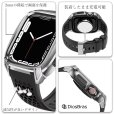 画像6: アップルウォッチ  バンド ステンレス ケース　カバー 一体型 バンド ラバー apple watch 高級ベルト ケースバンド メンズ ベルト ステンレス 44mm/45mm 一体型 おしゃれ 腕時計 クロコダイル レザーストラップ